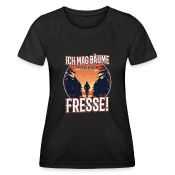 I like trees that hold the food - Women's Functional T-Shirt - black - Front - AI Model Female 172 light (172cm)