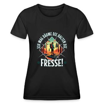 J’aime les arbres qui retiennent la nourriture - T-shirt sport Femme - noir - Devant - AI Model Female 172 light (172cm)
