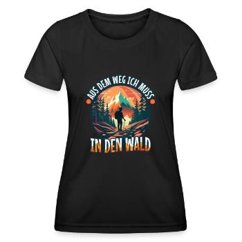 Aus dem weg ich muss in den Wald - Frauen Funktions-T-Shirt - Schwarz - Vorne - AI Model Female 172 light (172cm)