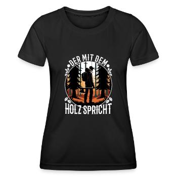 Who talks to the wood - Women's Functional T-Shirt - black - Front - AI Model Female 172 light (172cm)