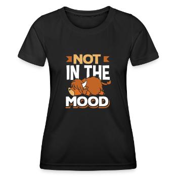 Highland Kuh Nicht In Der Stimmung - Frauen Funktions-T-Shirt - Schwarz - Vorne - AI Model Female 172 light (172cm)