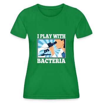 I play with bacteria - Women's Functional T-Shirt - kelly green - Front - AI Model Female 172 dark (172cm)