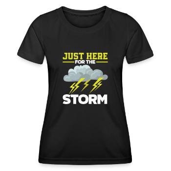 Nur Hier Für Den Sturm Sturmjäger - Frauen Funktions-T-Shirt - Schwarz - Vorne - AI Model Female 172 light (172cm)