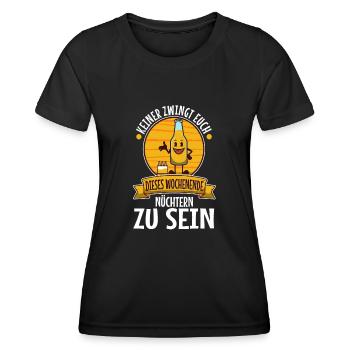 Personne ne vous oblige à être sobre ce week-end - T-shirt sport Femme - noir - Devant - AI Model Female 172 light (172cm)