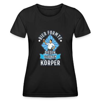 Bier formte diesen schönen Körper - Frauen Funktions-T-Shirt - Schwarz - Vorne - AI Model Female 172 light (172cm)