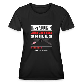 Installation des compétences de Jiu Jitsu Veuillez patienter - T-shirt sport Femme - noir - Devant - AI Model Female 172 light (172cm)