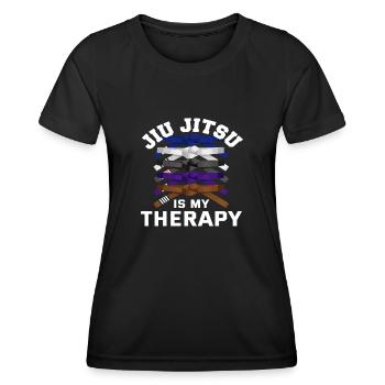 Jiu Jitsu Is My Therapy - Women's Functional T-Shirt - black - Front - AI Model Female 172 light (172cm)