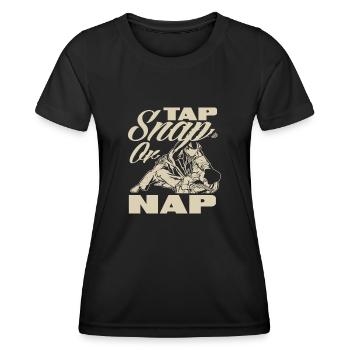 Motif d'arts martiaux Tap Snap Or Nap - T-shirt sport Femme - noir - Devant - AI Model Female 172 light (172cm)