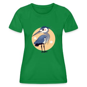 Heron Reiher - Frauen Funktions-T-Shirt - Kelly Green - Vorne - AI Model Female 172 dark (172cm)