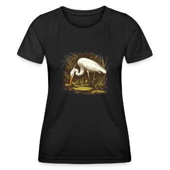 Heron Reiher - Frauen Funktions-T-Shirt - Schwarz - Vorne - AI Model Female 172 light (172cm)