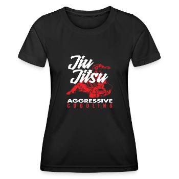 Jiu Jitsu Aggressive Cuddling - Frauen Funktions-T-Shirt - Schwarz - Vorne - AI Model Female 172 light (172cm)