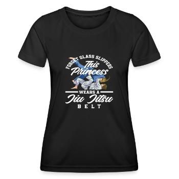 This Princess Wears A Jiu Jitsu Belt - Women's Functional T-Shirt - black - Front - AI Model Female 172 light (172cm)