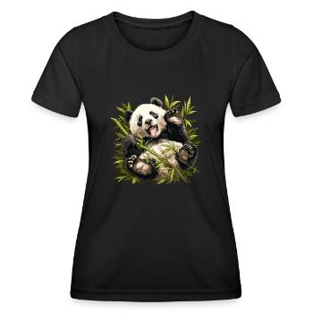 Panda géant Pandas Große Pandas Großer Panda - T-shirt sport Femme - noir - Devant - AI Model Female 172 light (172cm)