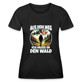 Aus dem weg ich muss in den Wald - Frauen Funktions-T-Shirt - Schwarz - Vorne - AI Model Female 172 light (172cm)