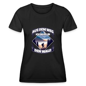 Aus dem weg ich muss in den Wald - Frauen Funktions-T-Shirt - Schwarz - Vorne - AI Model Female 172 light (172cm)