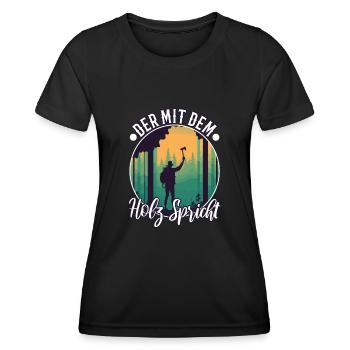 Who talks to the wood - Women's Functional T-Shirt - black - Front - AI Model Female 172 light (172cm)