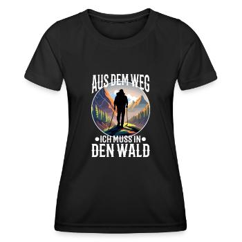 Aus dem weg ich muss in den Wald - Frauen Funktions-T-Shirt - Schwarz - Vorne - AI Model Female 172 light (172cm)
