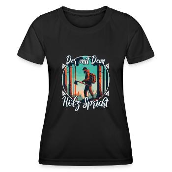 Who talks to the wood - Women's Functional T-Shirt - black - Front - AI Model Female 172 light (172cm)