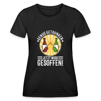 Enough drinking, now it's time to drink - Women's Functional T-Shirt - black - Front - AI Model Female 172 light (172cm)