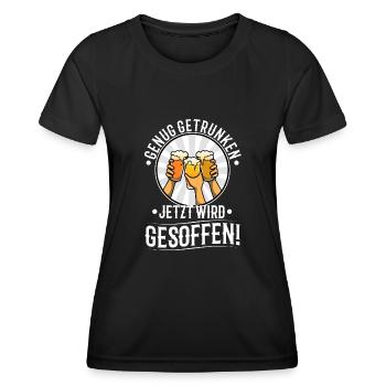 Enough drinking, now it's time to drink - Women's Functional T-Shirt - black - Front - AI Model Female 172 light (172cm)
