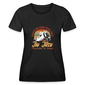 Jiu Jitsu Lesson Free Touch Me - Women's Functional T-Shirt - black - Front - AI Model Female 172 light (172cm)