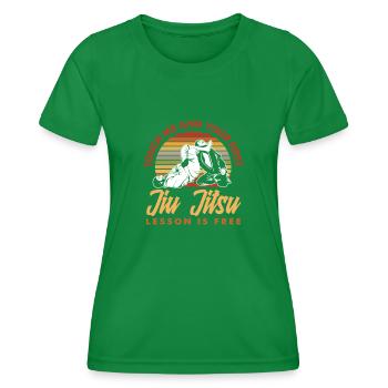 Leçon de Jiu Jitsu Touche Moi Gratuit - T-shirt sport Femme - vert - Devant - AI Model Female 172 dark (172cm)