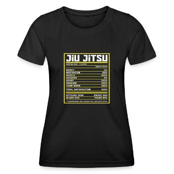 Tableau nutritionnel Jiu Jitsu - Motivation Coeur - T-shirt sport Femme - noir - Devant - AI Model Female 172 light (172cm)