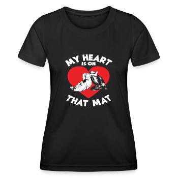 My Heart Is On This Mat - Jiu Jitsu - Women's Functional T-Shirt - black - Front - AI Model Female 172 light (172cm)