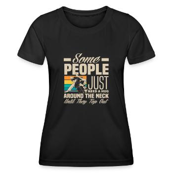 Certaines personnes ont juste besoin d'un câlin - T-shirt sport Femme - noir - Devant - AI Model Female 172 light (172cm)