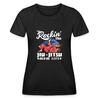 Rockin' The Jiu-Jitsu Mom Life - Women's Functional T-Shirt - black - Front - AI Model Female 172 light (172cm)