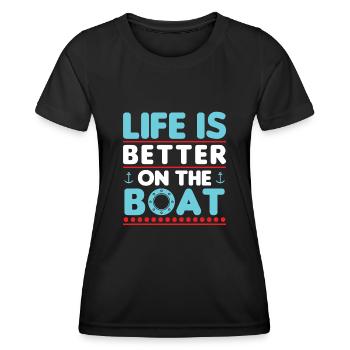 Saison de navigation et d’attente de la saison de navigation - T-shirt sport Femme - noir - Devant - AI Model Female 172 light (172cm)