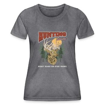 Hunting season - Women's Functional T-Shirt - dark melange  - Front - AI Model Female 172 light (172cm)
