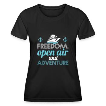 Segeln Sail Anchor Anker Sailing Segelschiff Boat - Frauen Funktions-T-Shirt - Schwarz - Vorne - AI Model Female 172 light (172cm)
