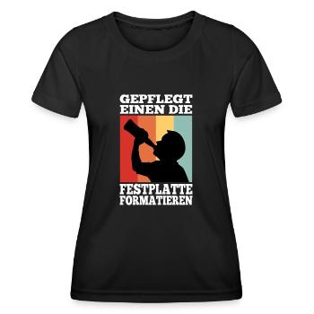 Maintained to format the hard drive - Women's Functional T-Shirt - black - Front - AI Model Female 172 light (172cm)