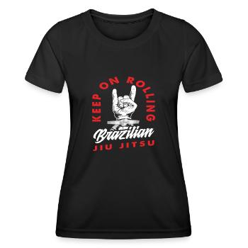 Keep On Rolling Brazilian Jiu Jitsu - Women's Functional T-Shirt - black - Front - AI Model Female 172 light (172cm)