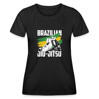 Brazilian Jiu-Jitsu Fighter Motif - Women's Functional T-Shirt - black - Front - AI Model Female 172 light (172cm)