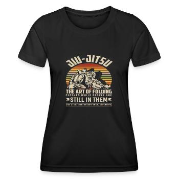 Jiu-Jitsu : l’art de plier les vêtements - T-shirt sport Femme - noir - Devant - AI Model Female 172 light (172cm)