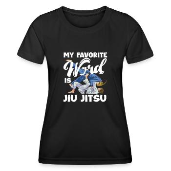 Mot préféré : Jiu Jitsu Arts Martiaux Passion - T-shirt sport Femme - noir - Devant - AI Model Female 172 light (172cm)