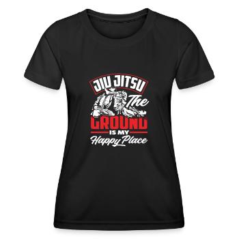 Jiu Jitsu The Ground Is My Happy Place - Women's Functional T-Shirt - black - Front - AI Model Female 172 light (172cm)