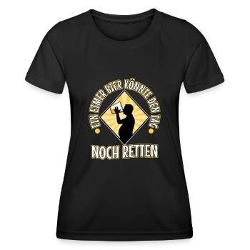 Ein Eimer Bier könnte den Tag noch retten - Frauen Funktions-T-Shirt - Schwarz - Vorne - AI Model Female 172 light (172cm)