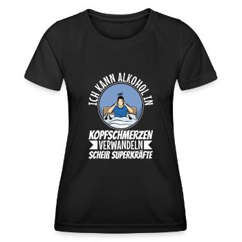 Turn alcohol into a headache - Women's Functional T-Shirt - black - Front - AI Model Female 172 light (172cm)