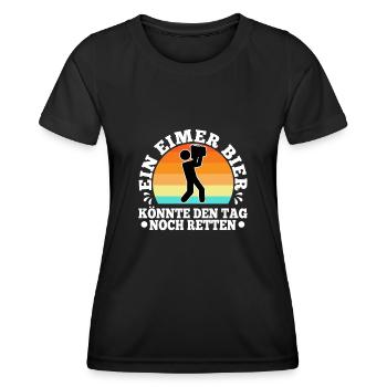 Un seau de bière pourrait encore sauver la mise - T-shirt sport Femme - noir - Devant - AI Model Female 172 light (172cm)