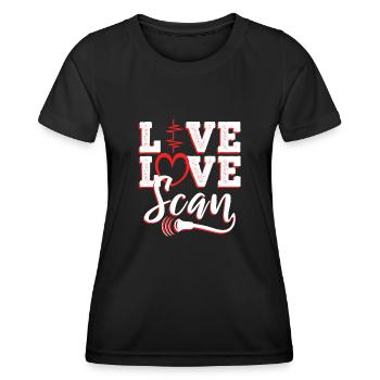 Live Love Scan - Frauen Funktions-T-Shirt - Schwarz - Vorne - AI Model Female 172 light (172cm)