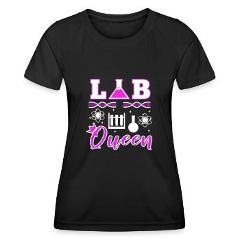 Lab Queen - Frauen Funktions-T-Shirt - Schwarz - Vorne - AI Model Female 172 light (172cm)