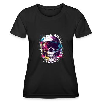Ski Skull Lunettes de ski - T-shirt sport Femme - noir - Devant - AI Model Female 172 light (172cm)