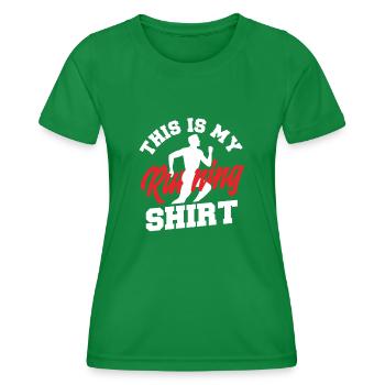 Dies Ist Mein Laufshirt Motiv Für Läufer - Frauen Funktions-T-Shirt - Kelly Green - Vorne - AI Model Female 172 dark (172cm)