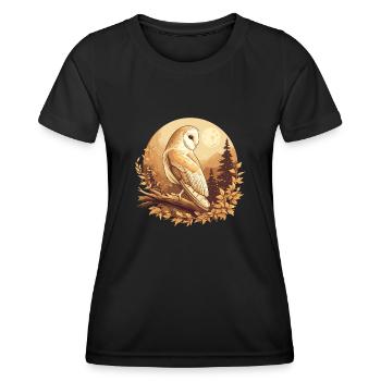 Barn Owl Schleiereulen Schleiereule - Women's Functional T-Shirt - black - Front - AI Model Female 172 light (172cm)