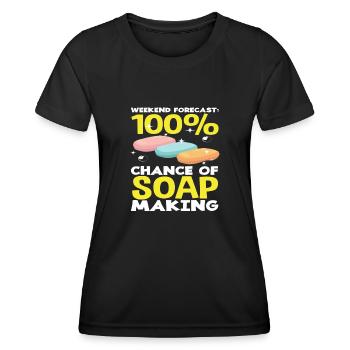 Prédiction du week-end : 100 % de chances de - T-shirt sport Femme - noir - Devant - AI Model Female 172 light (172cm)