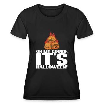Oh ma gourde, c’est le design d’Halloween - T-shirt sport Femme - noir - Devant - AI Model Female 172 light (172cm)