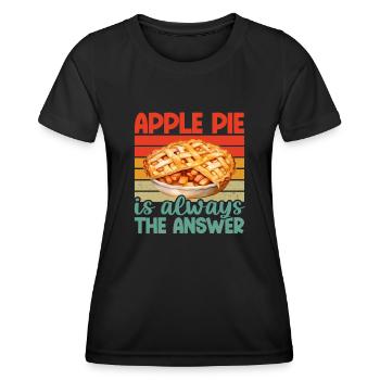 Apple pie lady thanksgiving applepie lover retro - Women's Functional T-Shirt - black - Front - AI Model Female 172 light (172cm)
